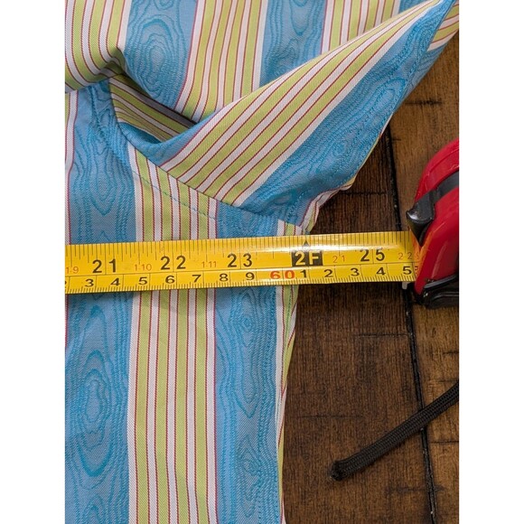 Robert Graham Vertical Striped Long Sleeve Button Up Shirt Large Flip Cuff - Picture 10 of 11
